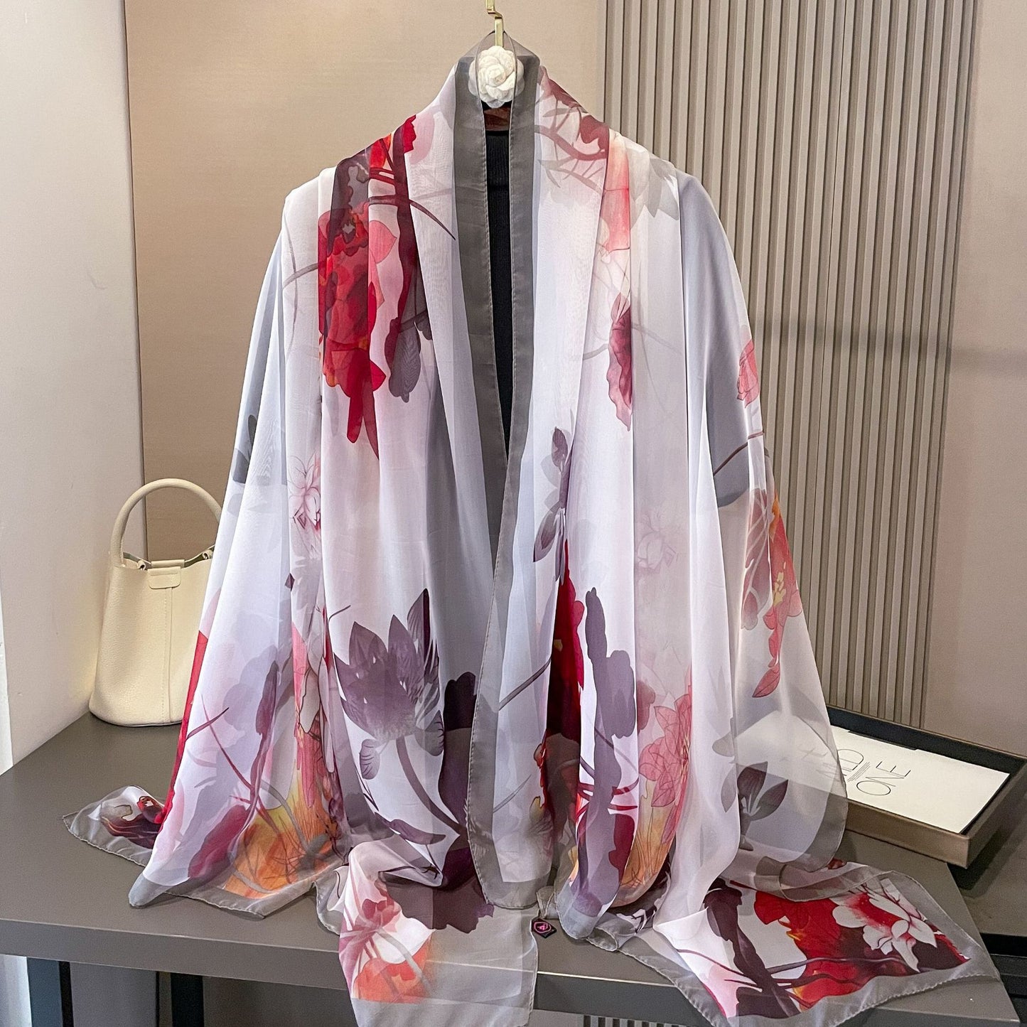 Ethnic Print Silk Beach Wrap Scarf – Breathable Mulberry Silk Cover-Up
