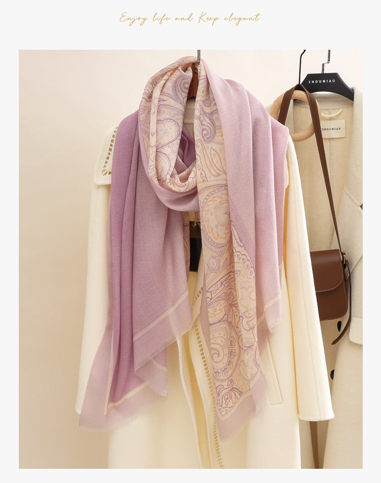 Butterfly New Scarf for Women, Autumn and Winter Cashmere Wool Warm Long Neck Wrap Outerwear