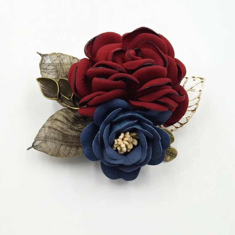Korean fabric flower brooch