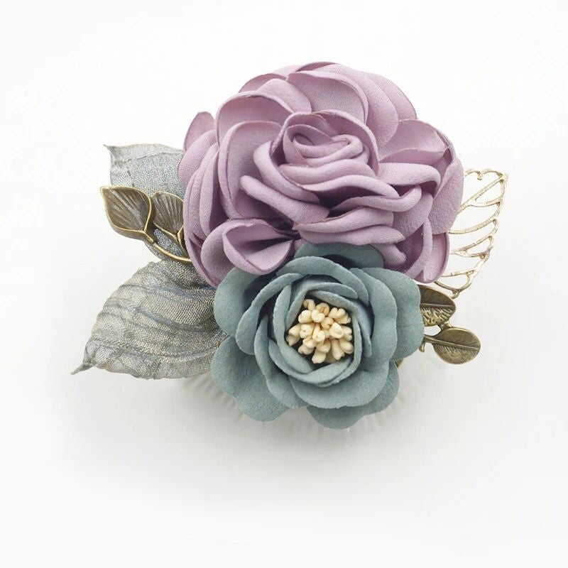 Korean fabric flower brooch