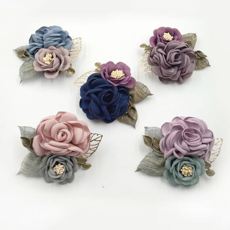 Korean fabric flower brooch