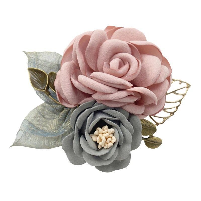 Korean fabric flower brooch