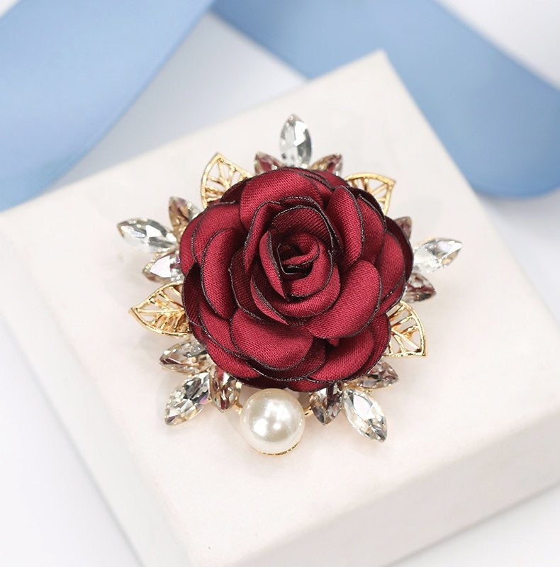 Korean style crystal brooch