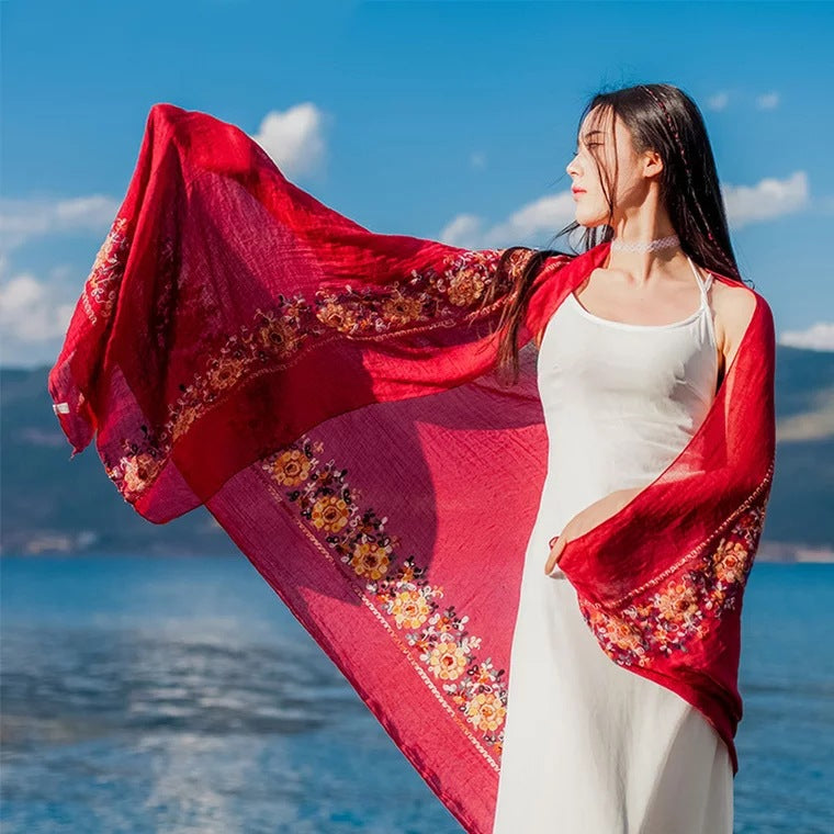 Luxury Silk Beach Wrap - Mulberry Silk Sun Shield for Summer