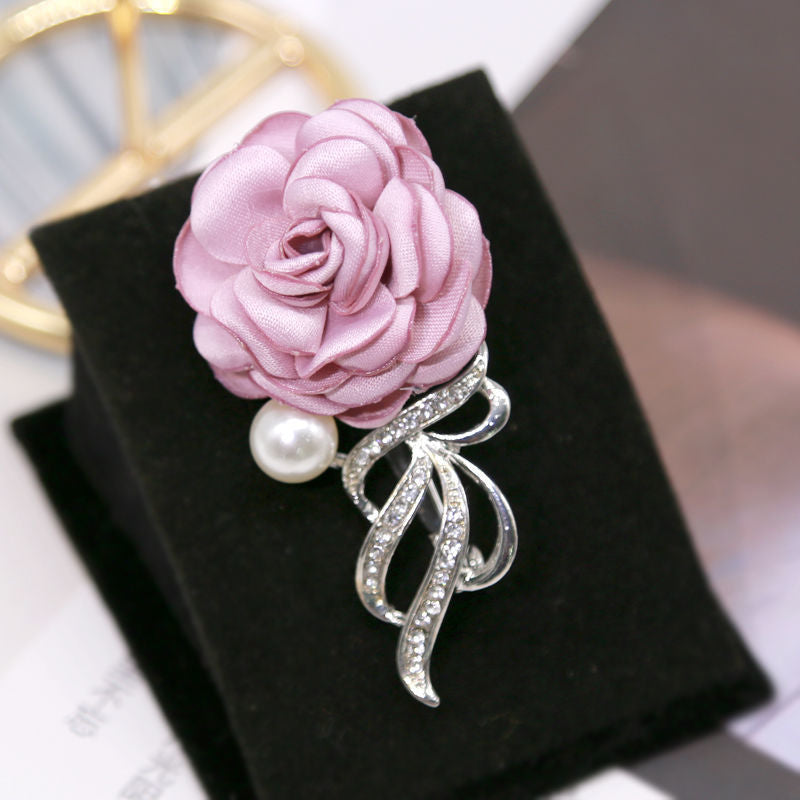 Korean Style Elegant Fabric Flower Brooch
