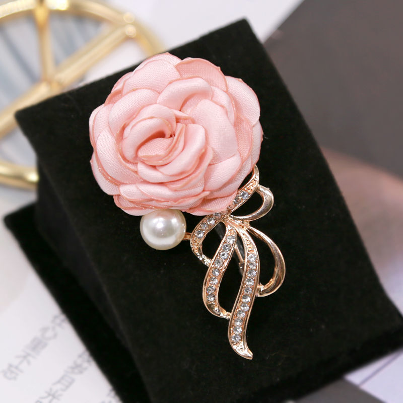 Korean Style Elegant Fabric Flower Brooch