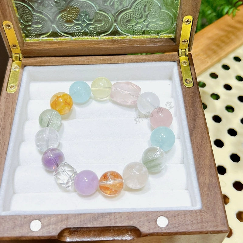 Dopamine Rainbow Crystal Stack Bracelet