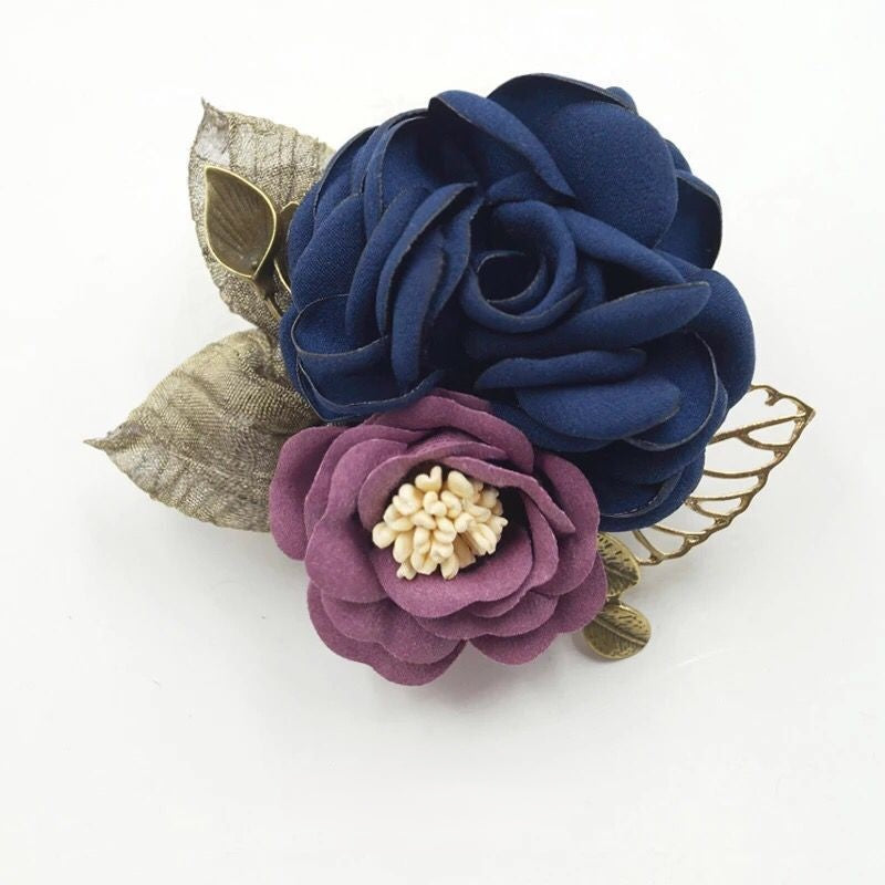 Korean fabric flower brooch