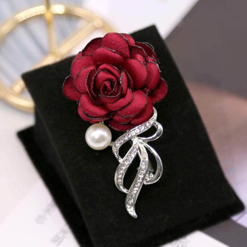 Korean Style Elegant Fabric Flower Brooch