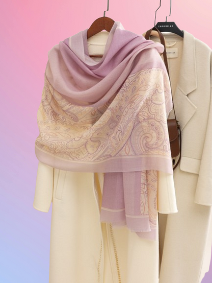 Butterfly New Scarf for Women, Autumn and Winter Cashmere Wool Warm Long Neck Wrap Outerwear