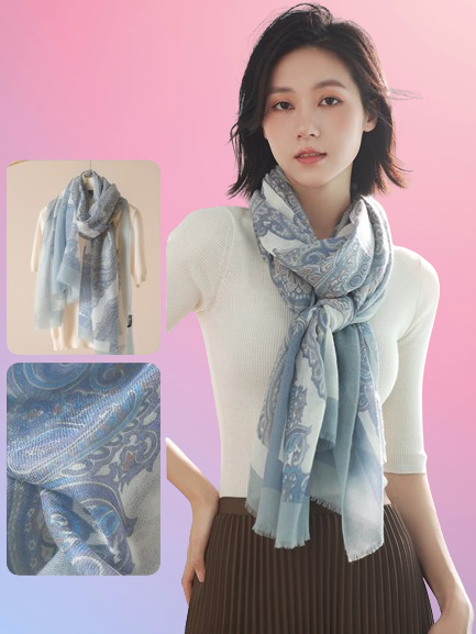 Celestial Dunes · Silk Wool Whisper Scarf