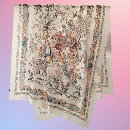 Garden Whispers · Australian Wool Floral Scarf