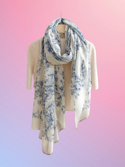 Ethereal Garden Mist – Fine Soluble Wool Scarf