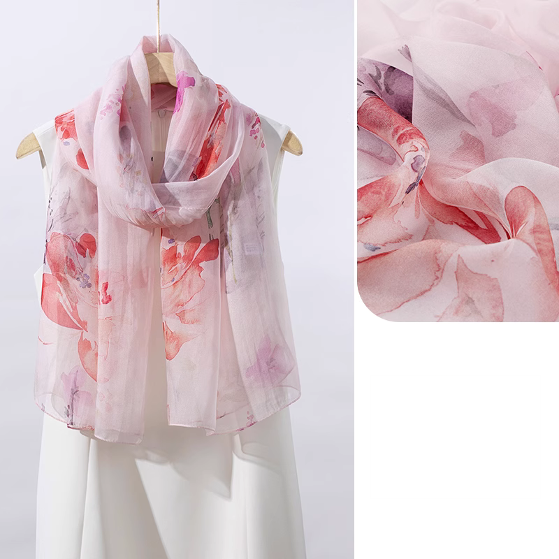 Peony Whisper · Watercolor Mulberry Silk Scarf