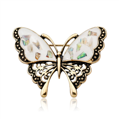 Elegant Shell Butterfly Brooch
