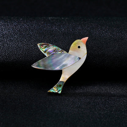 Natural Abalone Shell Bird Fashion Brooch