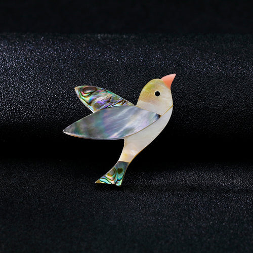Natural Abalone Shell Bird Fashion Brooch
