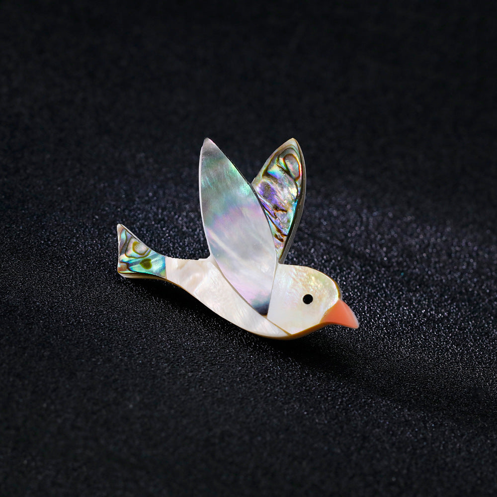 Natural Abalone Shell Bird Fashion Brooch