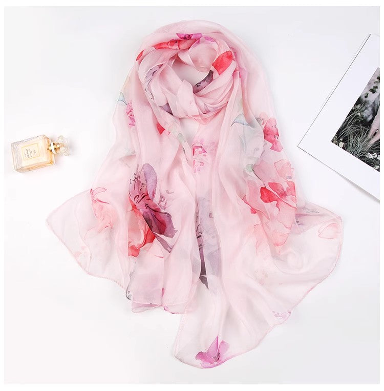 Peony Whisper · Watercolor Mulberry Silk Scarf