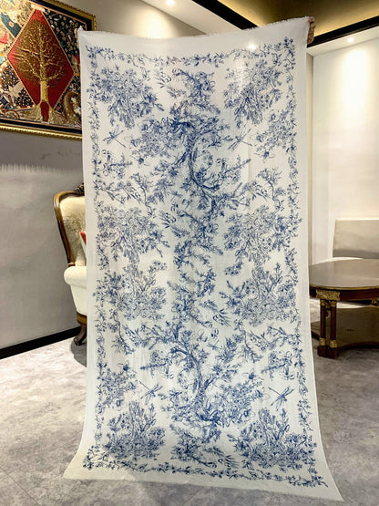 Ethereal Garden Mist – Fine Soluble Wool Scarf