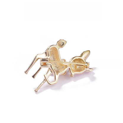 Adorable Pink Deer Brooch with Deep Purple Eyes — Playful & Unique Statement