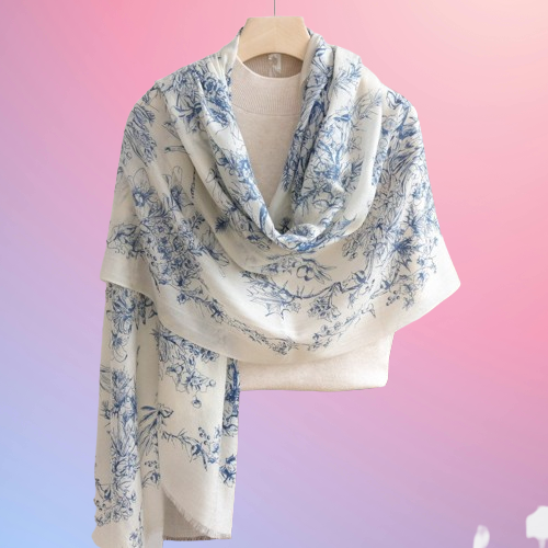 Ethereal Garden Mist – Fine Soluble Wool Scarf