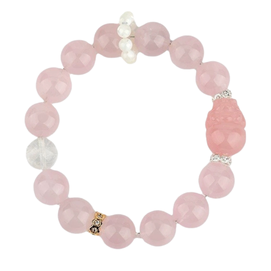 White Phantom & Star Rose Quartz Bracelet