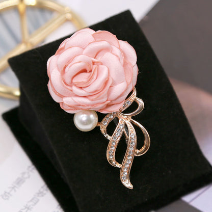 Korean Style Elegant Fabric Flower Brooch